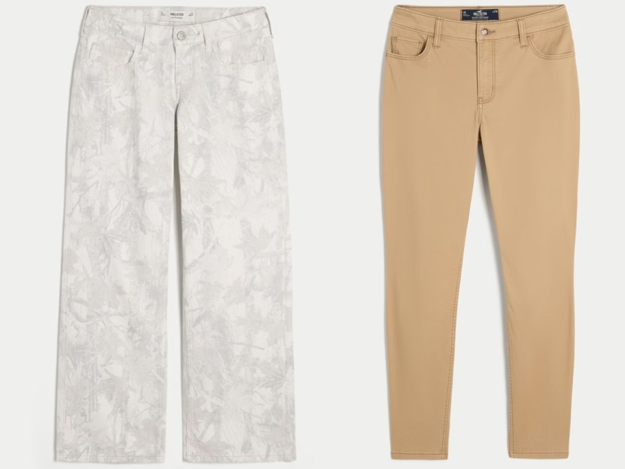 white camo and tan jeans 