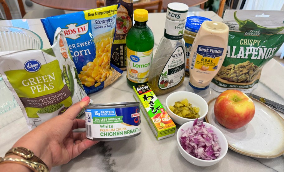 ingredients to make jazzed up chicken salad