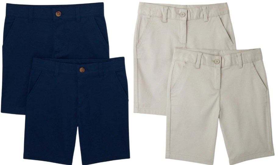 kids school uniform shorts 2 packs