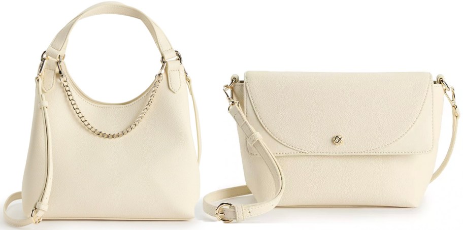 two white purses 