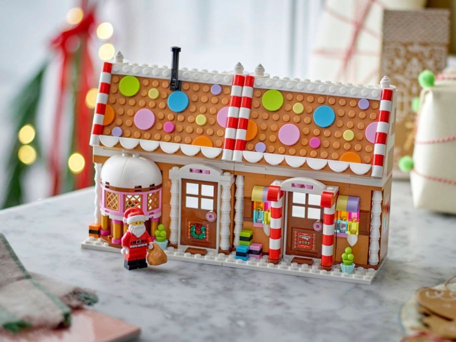 LEGO Festive Gingerbread House on table