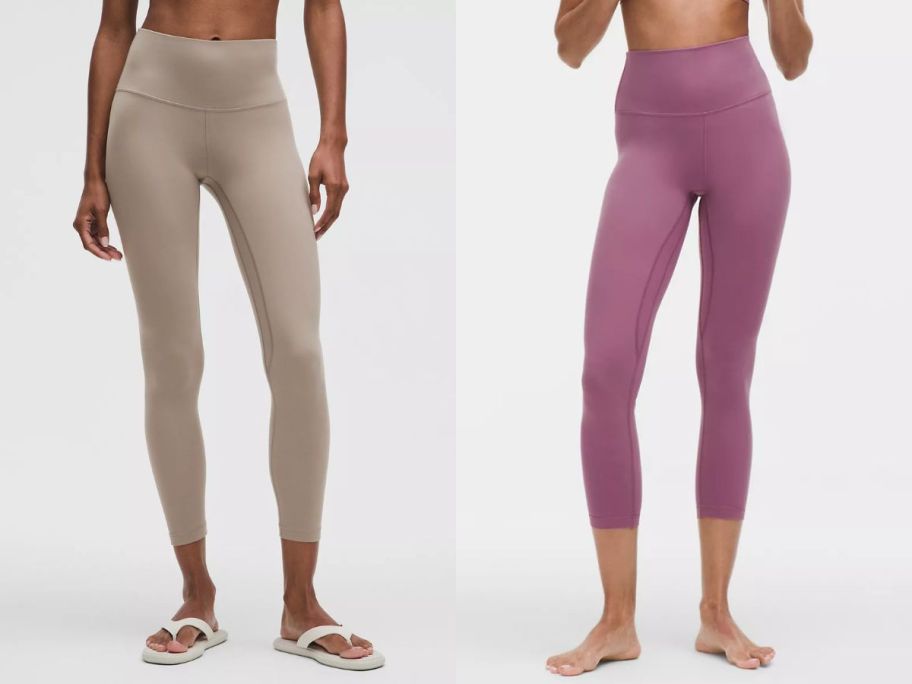 Stock images of two women wearing lululemon align cropped leggings