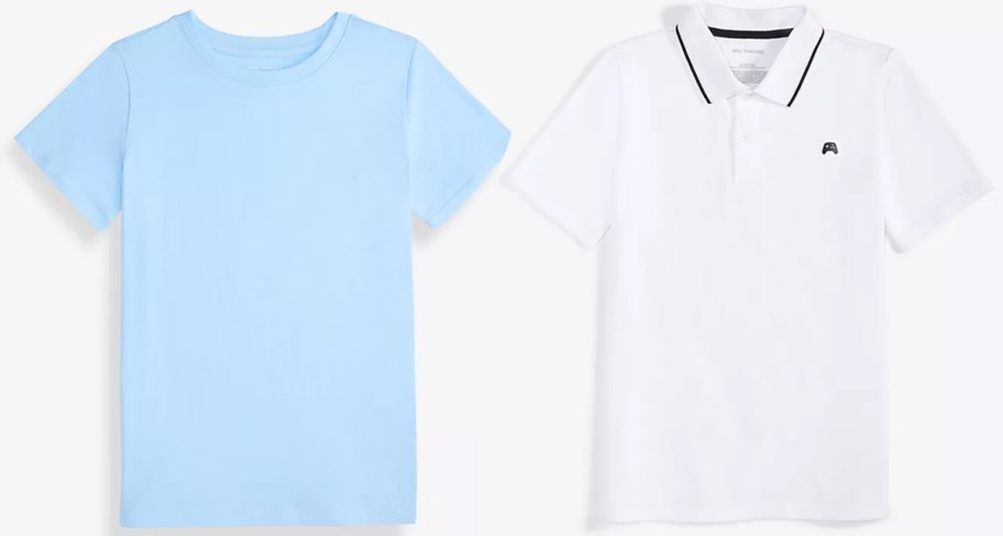 blue and white kids tees