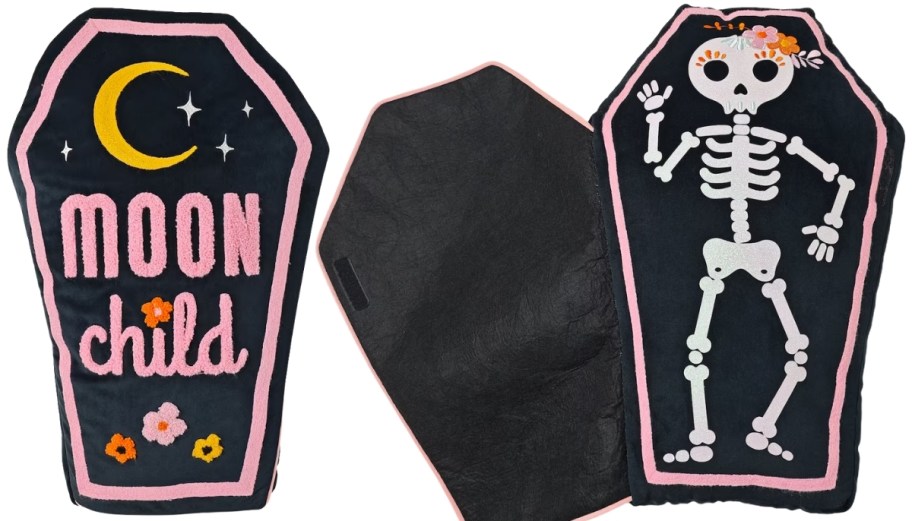 coffin shaped throw pillow