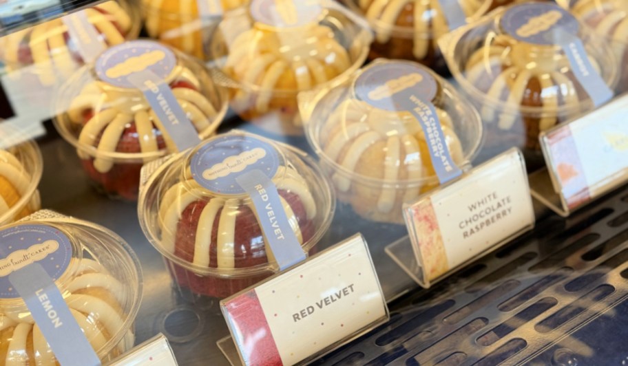 nothing bundt cakes on display
