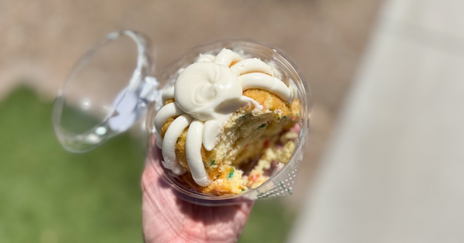 nothing bundt cake in hand