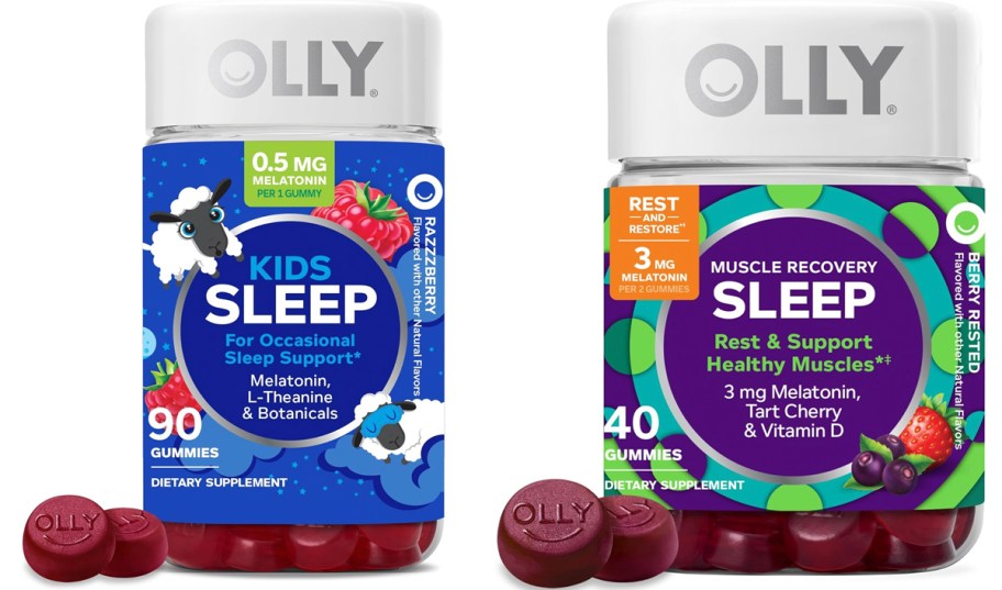 olly kids sleep and immunity sleep gummie bottles 