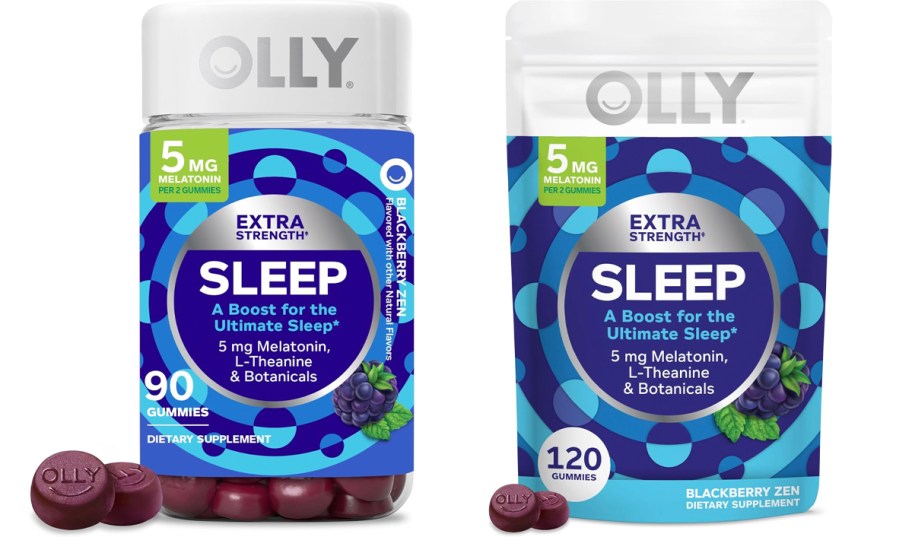 bottle and bag of extra strength sleep gummies 