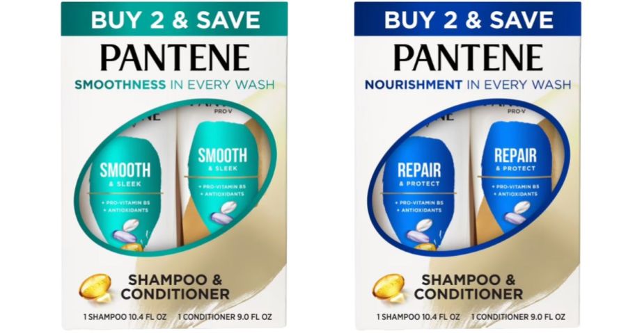 two pantene shampoo and conditioner sets