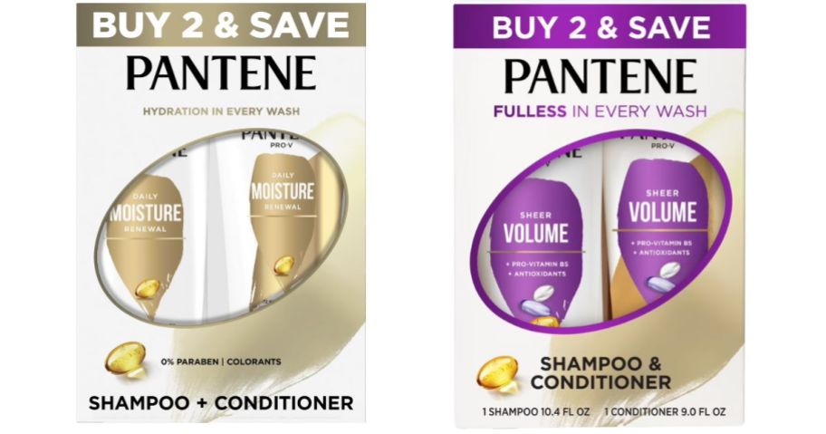 two pantene shampoo and conditioner sets
