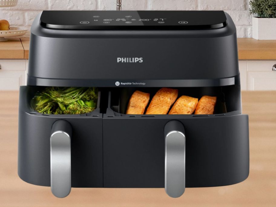 Philips Airfryer 5000 Series Dual Basket w/ Steam on counter