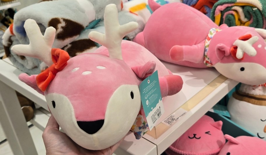 two pink deer pillowfort throw pillows