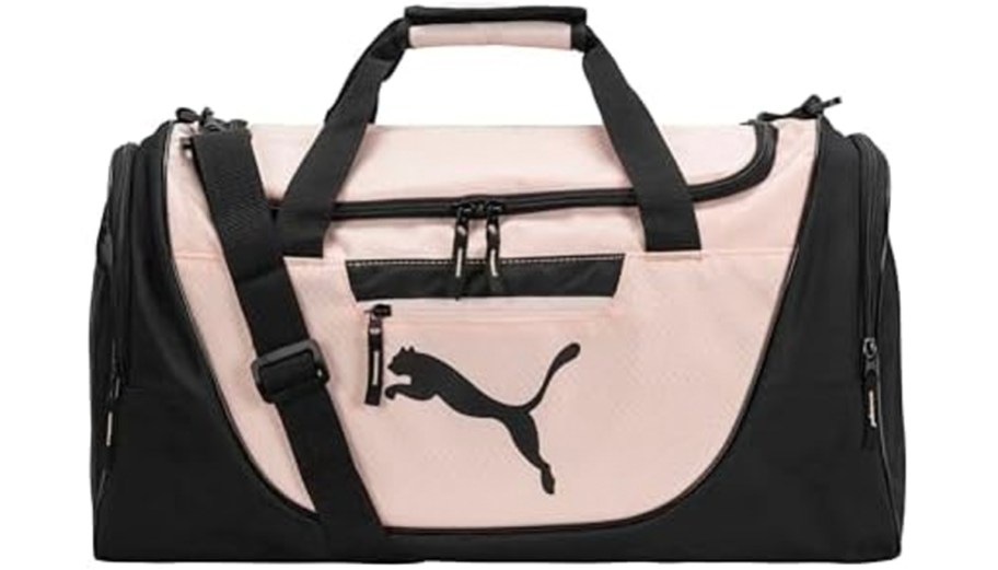 black and pink puma duffel bag