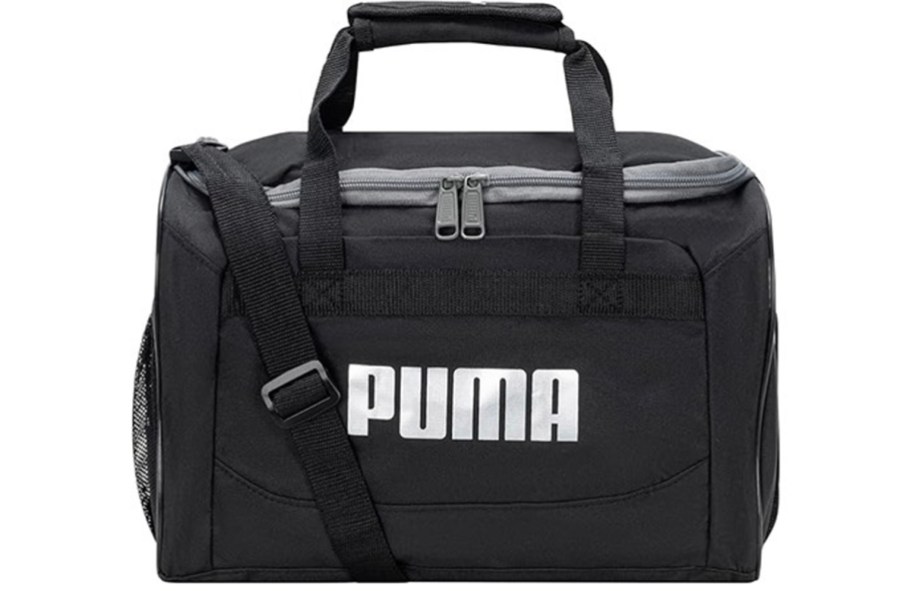 black and white puma duffel bag