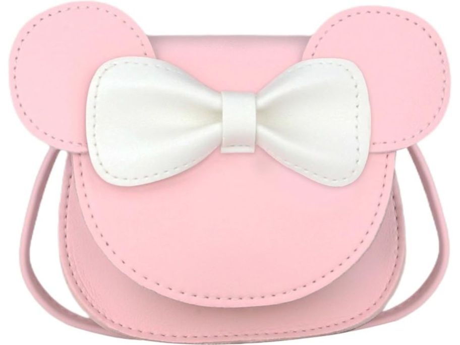 pink mouse ear purse with white bow