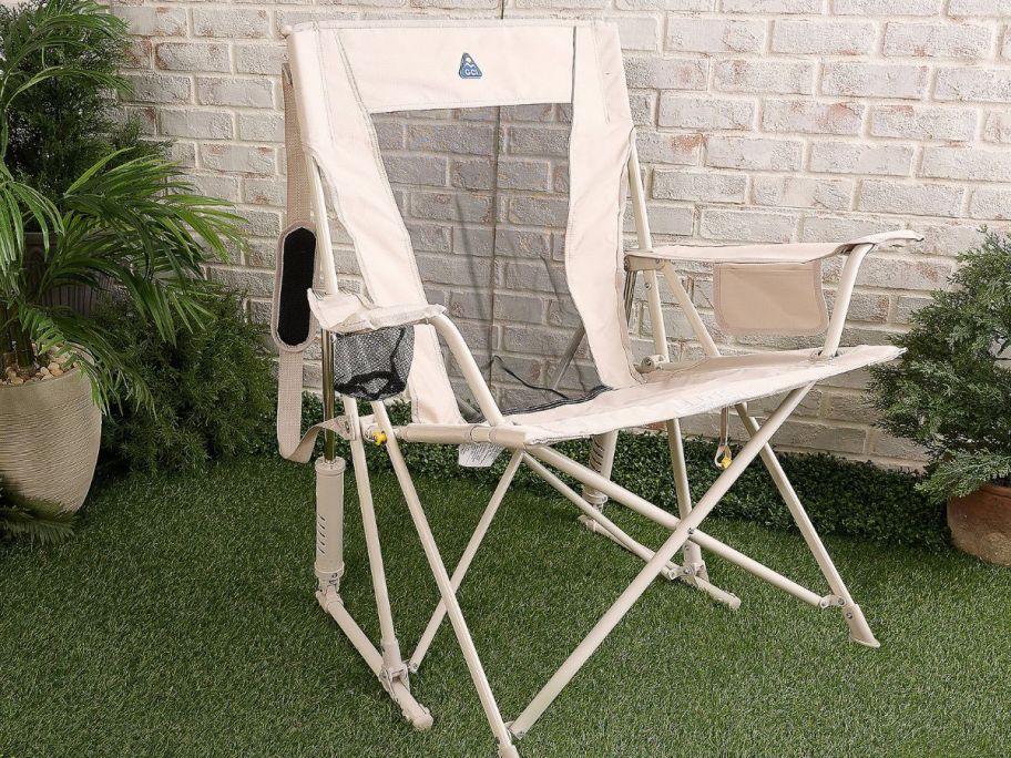 rocking outdoor chair beige 