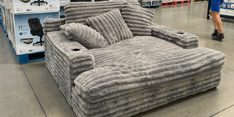 gray chaise lounge chair in store