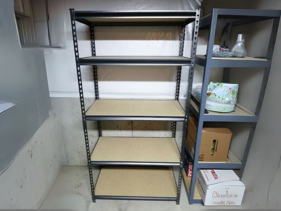 Muscle Rack 5-Tier Storage Shelf in basement