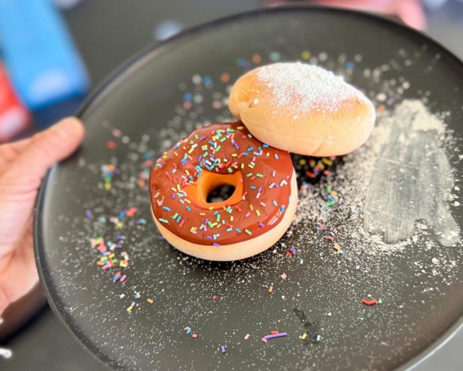 two pretend donuts on plate