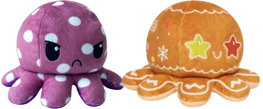 purple and white polka dotted and gingerbread tee turtles