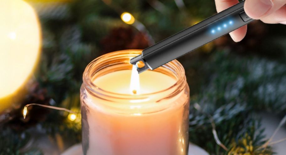 lighter lighting candle