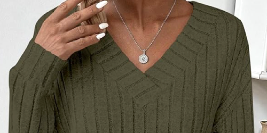 Women’s V-Neck Lightweight Sweater Just $6.74 on Amazon