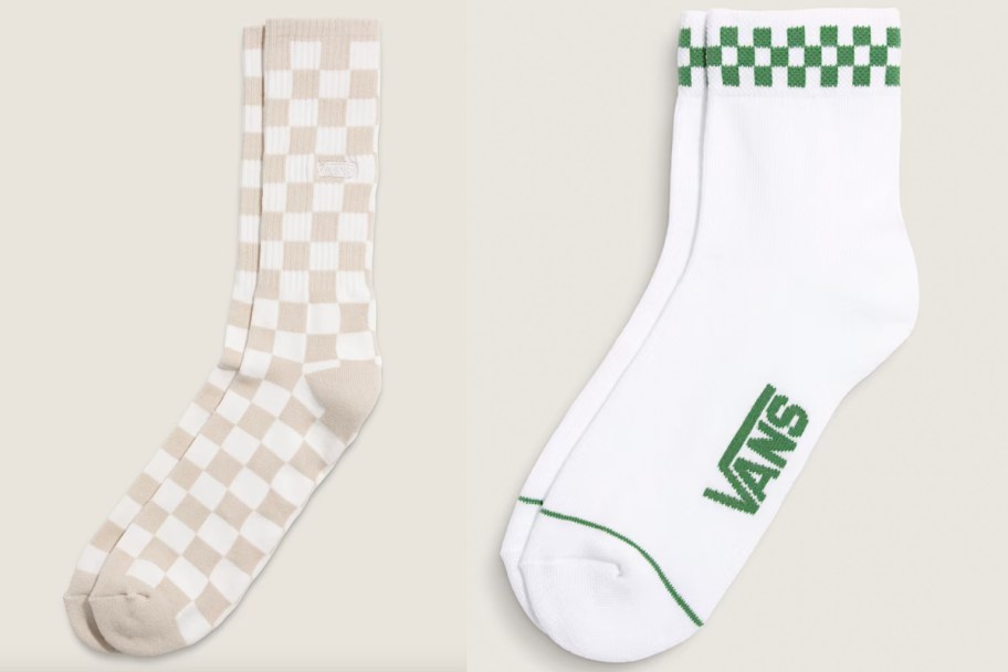 2 pairs of checkerboard socks