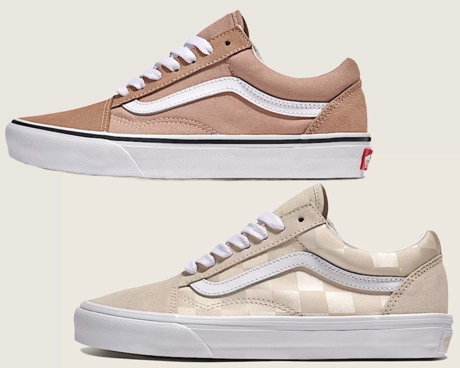 Two neutral collar van shoes