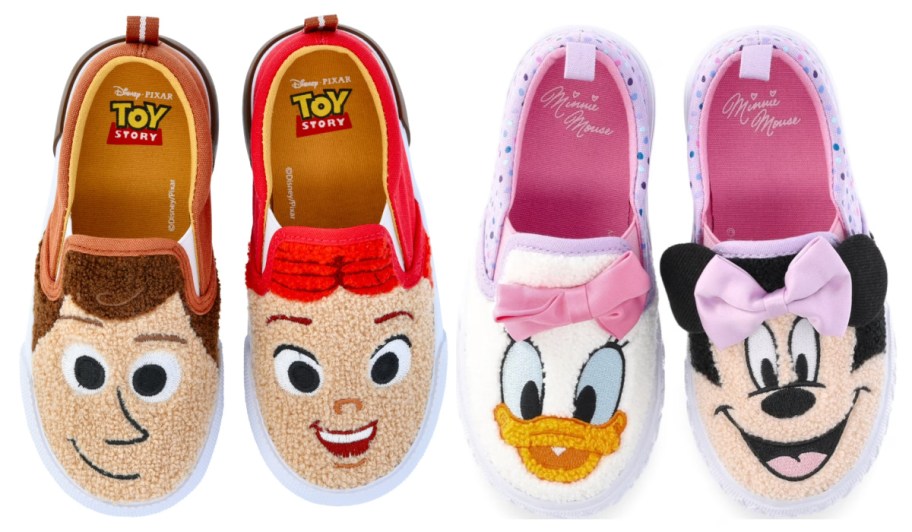 cowboy and cowgirl face on shoes, minnie and daisy face on shoes