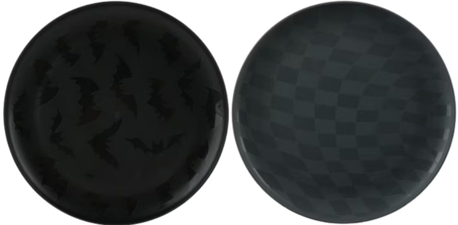 two etched plastic plates in different designs