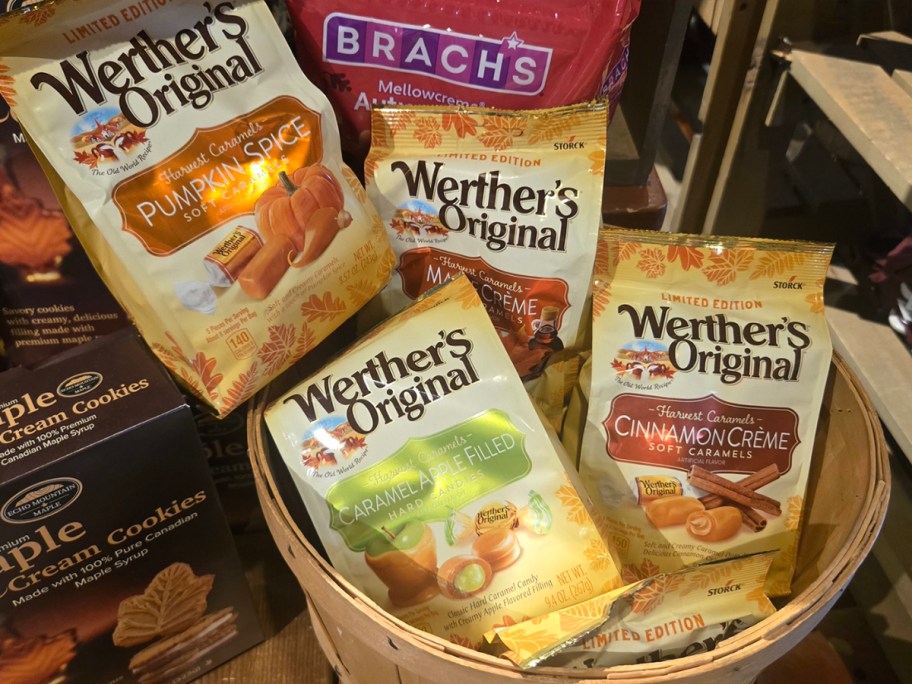 werthers candy bags in barrel 