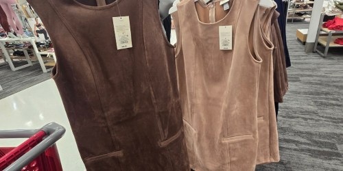 Trendy Suede Mini Dresses Just $35 Shipped on Target.com (Includes Plus Sizes!)