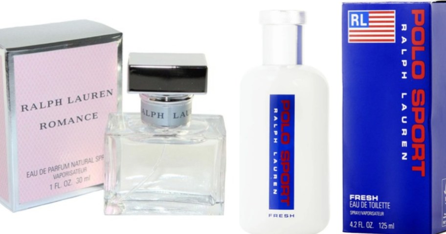 bottles of Ralph Lauren perfume and cologne