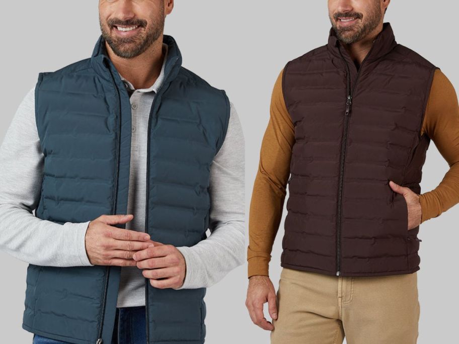 two 32 degrees vests in different colors for men