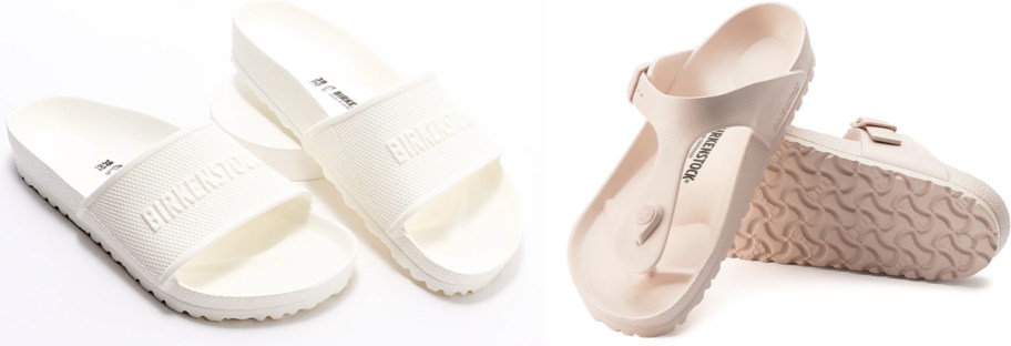 two pairs of Birkenstock sandals