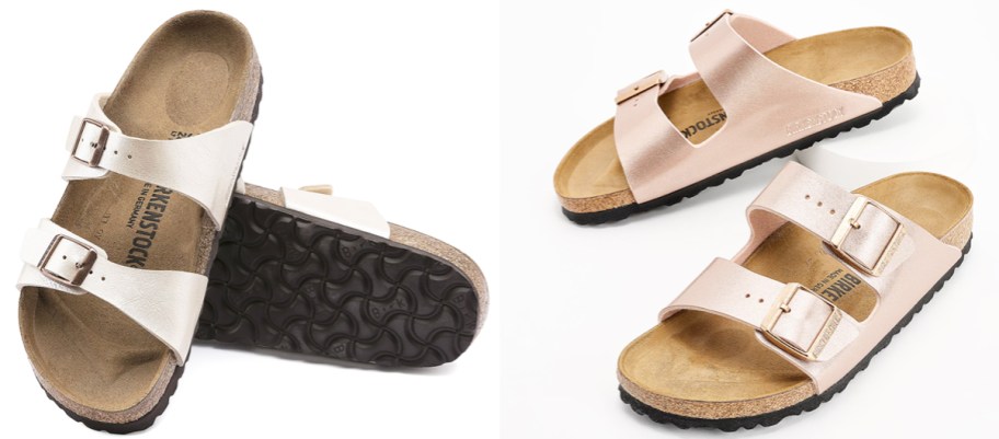 two pairs of Birkenstock sandals