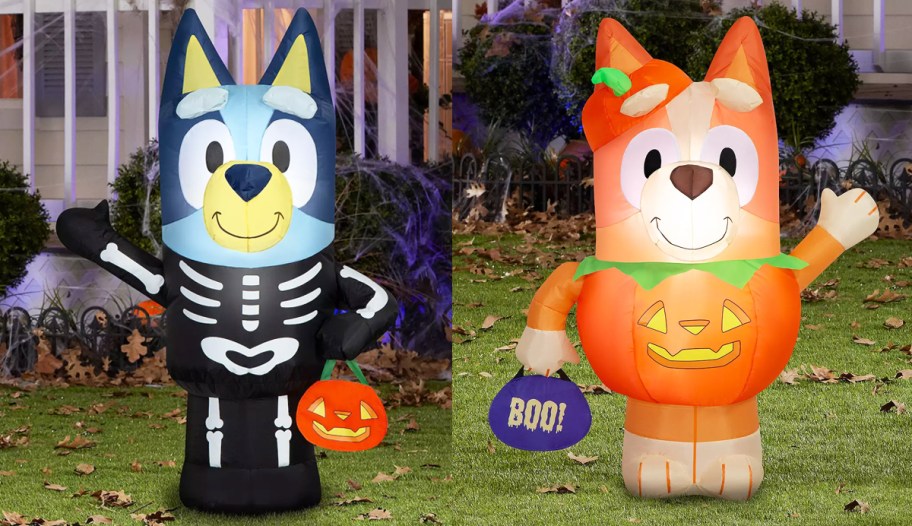 bluey and bingo halloween inflatables