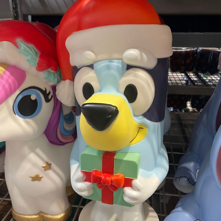 display of Bluey blow mold on store shelf