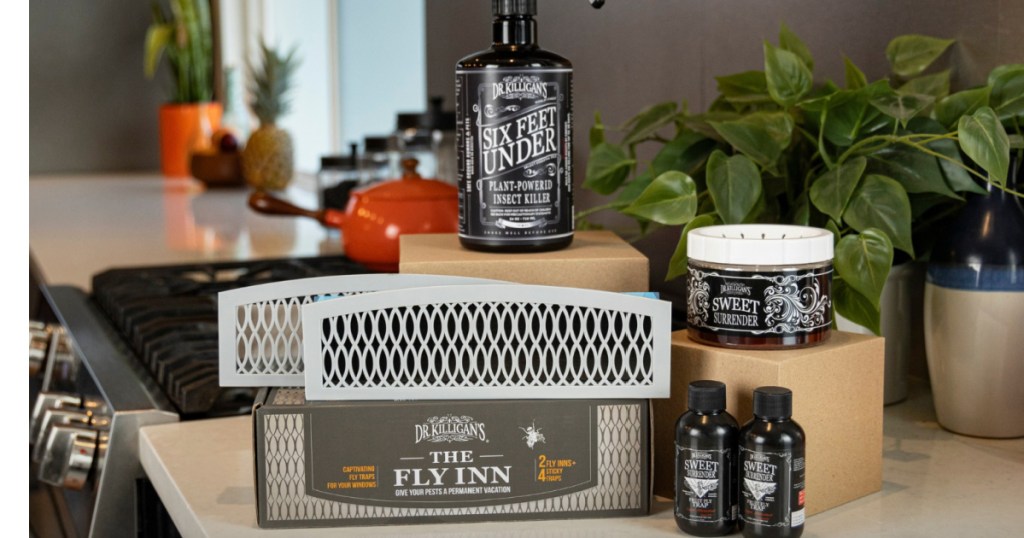 Dr Killigans products on shelf featuring the fly inn