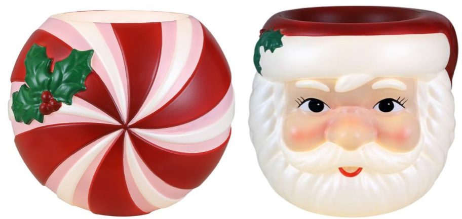Candy cane and santa blow molds