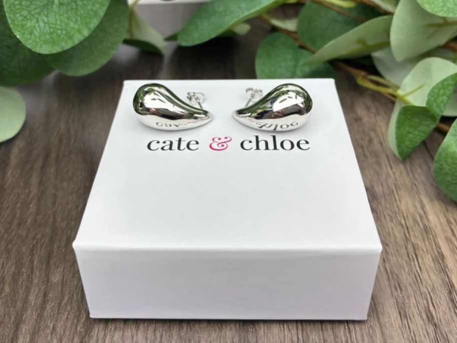 Cate & Chloe Tear Drop shaped Olive earrings