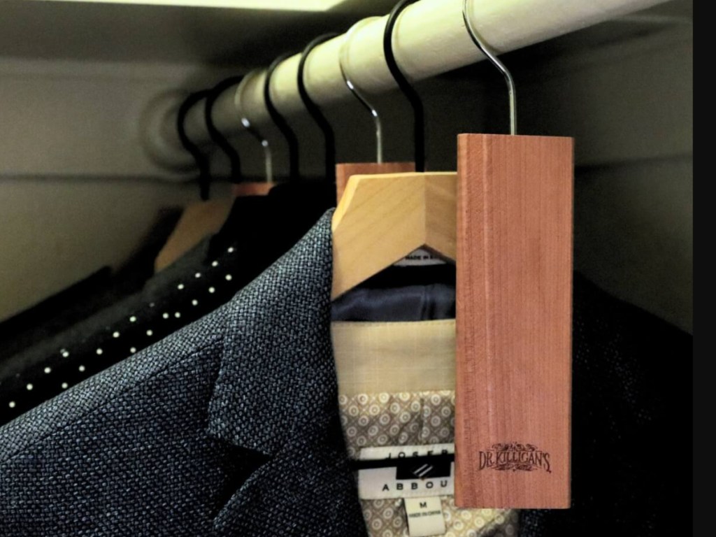 cedar planks hanging in closet