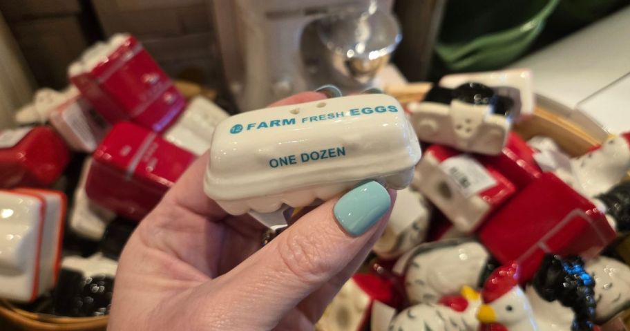 Cracker Barrel Mini Egg Carton Salt Shaker