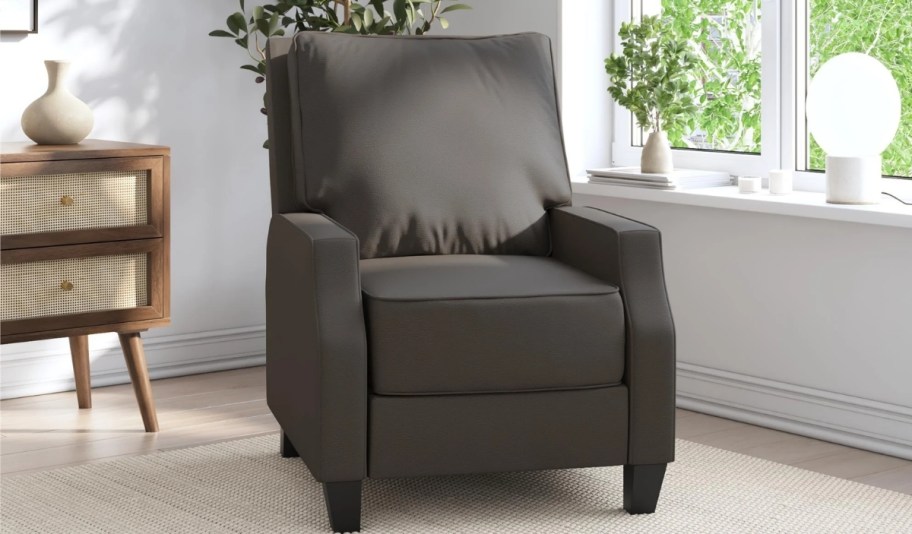 a gray recliner