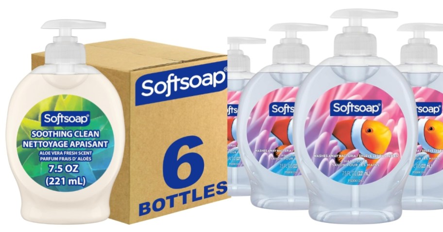 bottles of softsoap hand soap