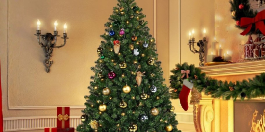 Artificial Flocked Pre-Lit 6′ Christmas Tree Only $69.99 Shipped on Amazon