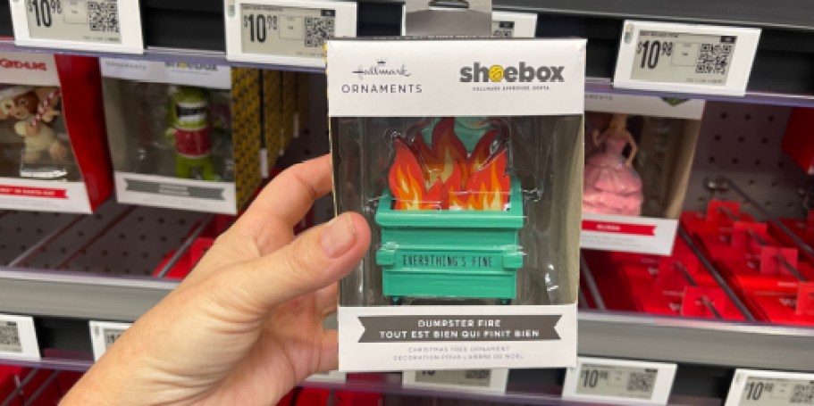 It’s BACK! Viral Hallmark Dumpster Fire Ornament Just $10.98 at Walmart!