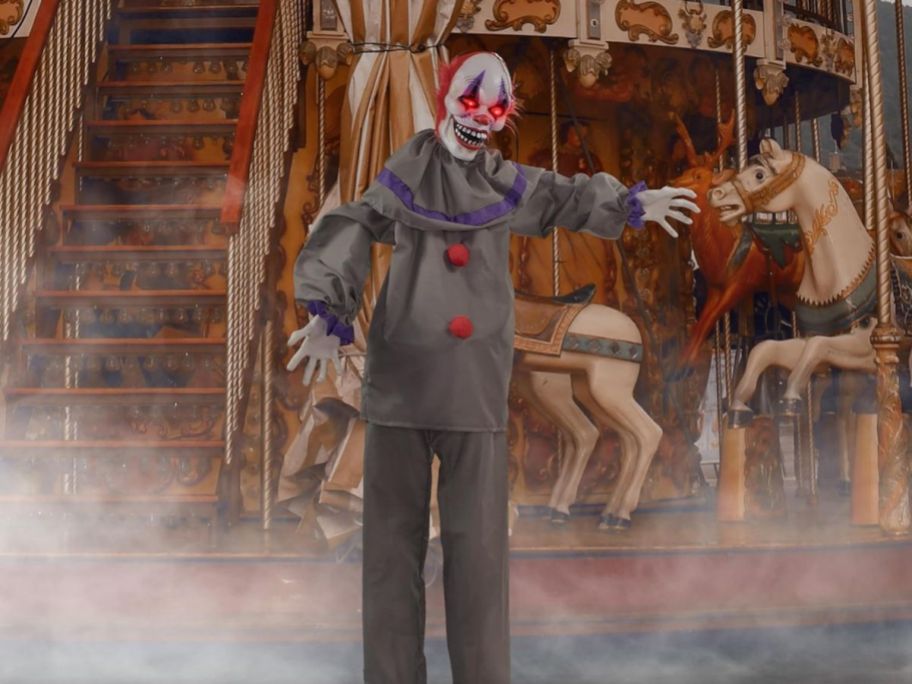 a creepy clown at a carnival
