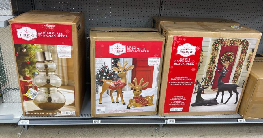 Glass Snowman, Blow Mold Deer decor