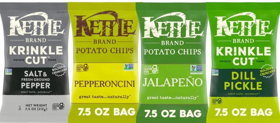 four Kettle chips